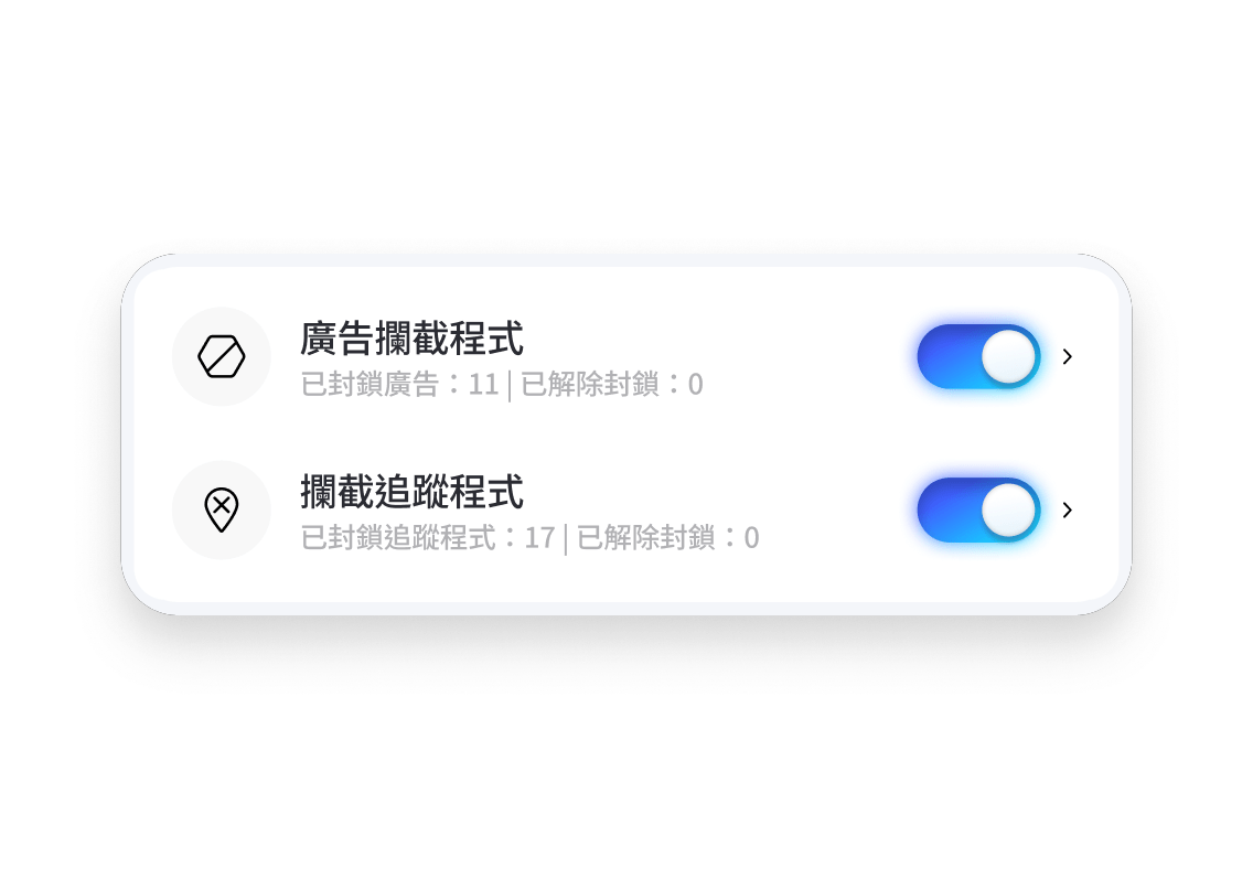 NordVPN 的新一代防毒工具管理中心已啟用廣告和追蹤程式封鎖功能。