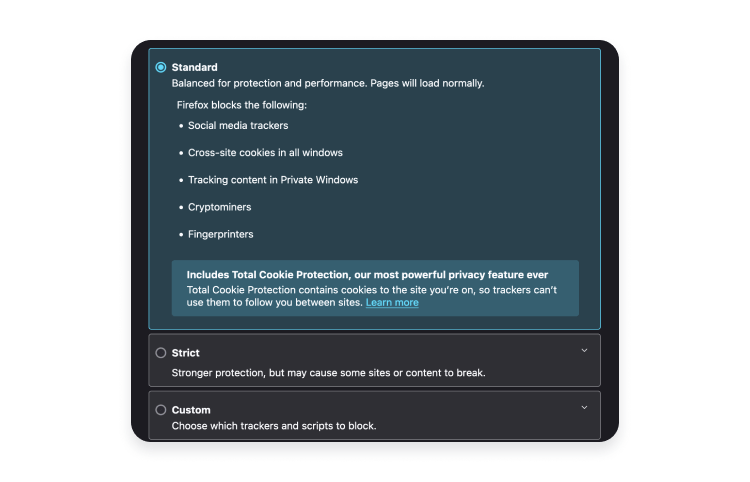 How to manage cookies in Firefox step 1