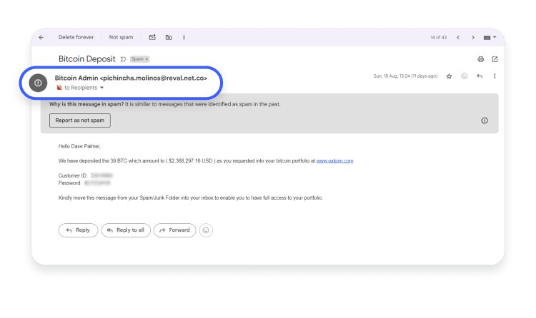 crypto scam phishing email