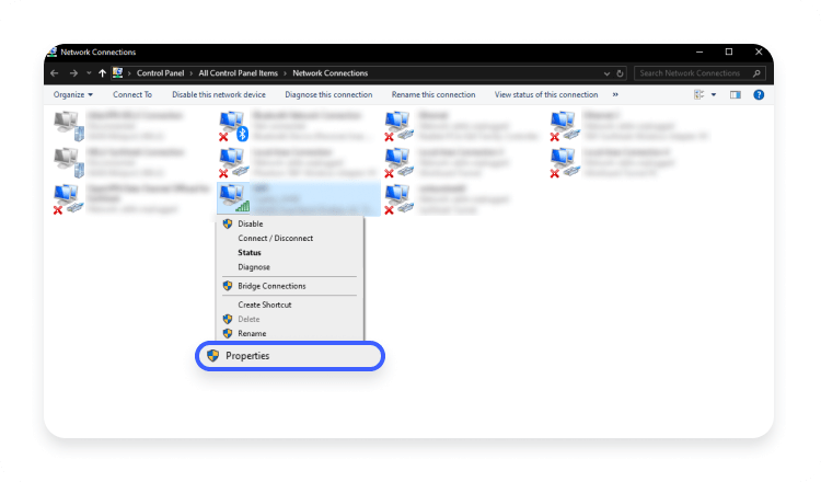 Network adapter properties