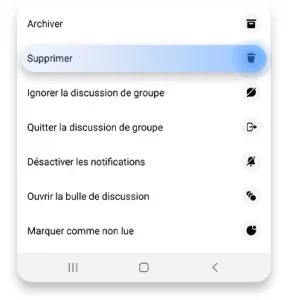 supprimer conversation Messenger sur un appareil mobile – première étape