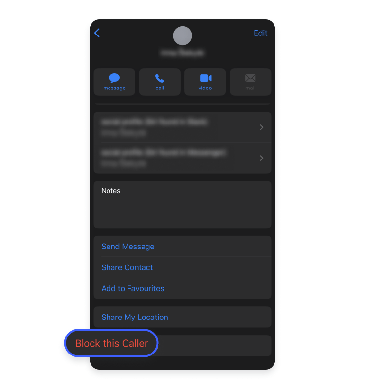tap block this caller