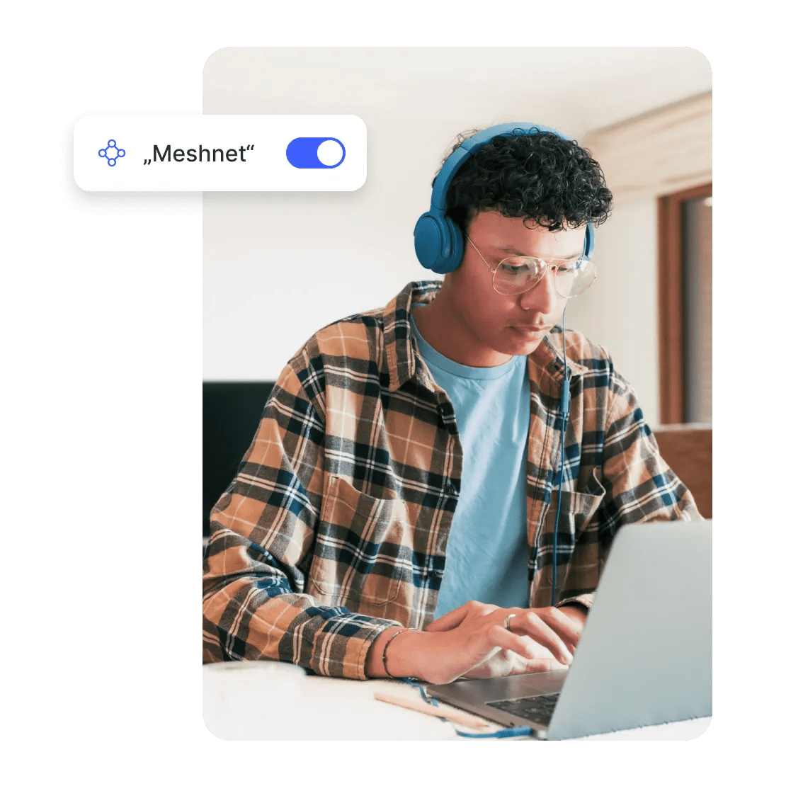 A man using Meshnet for gaming and enjoying the fast connection speed NordVPN provides.
