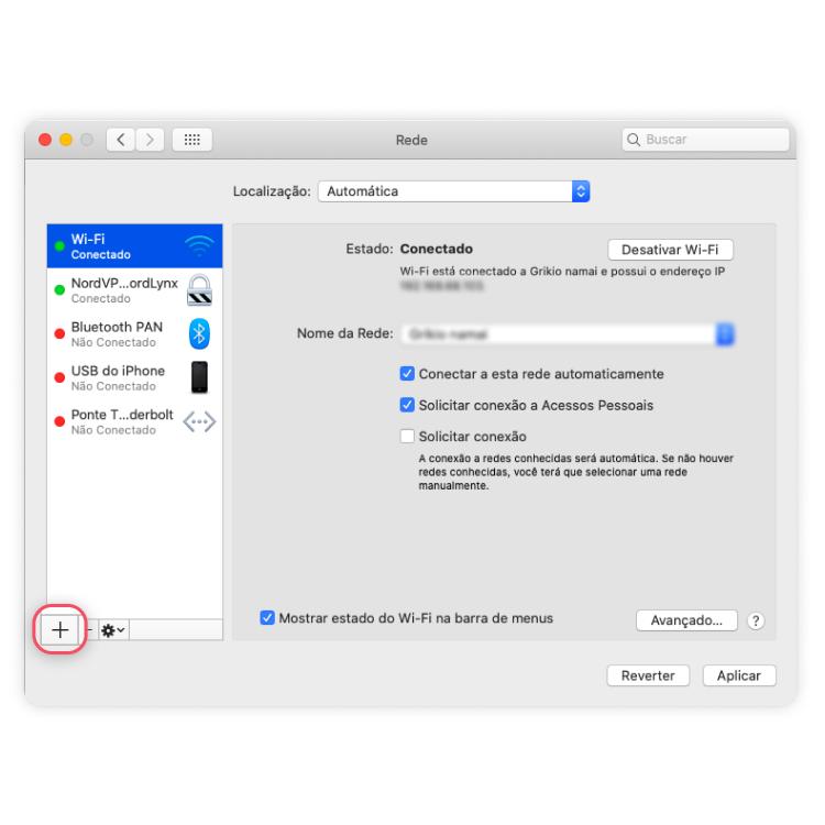 compartilhar conexão VPN no macOS: passo nº2
