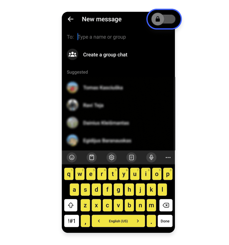 use secret conversation: step 2