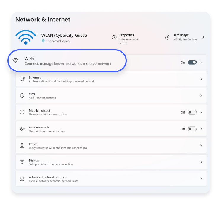 Find your local IP address using the settings app: step 2