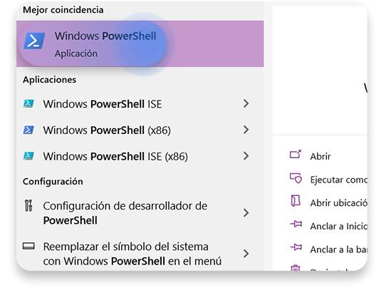 Usando el Powershell