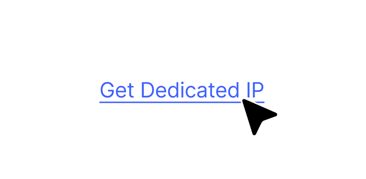 A hyperlink that invites users to get a dedicated IP address via a VPN service.