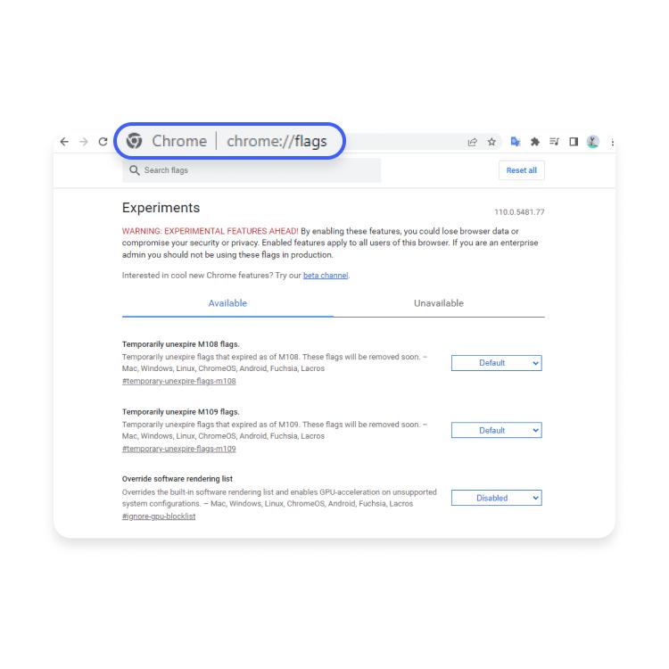 Desabilitando o QUIC no Google Chrome: passo nº2
