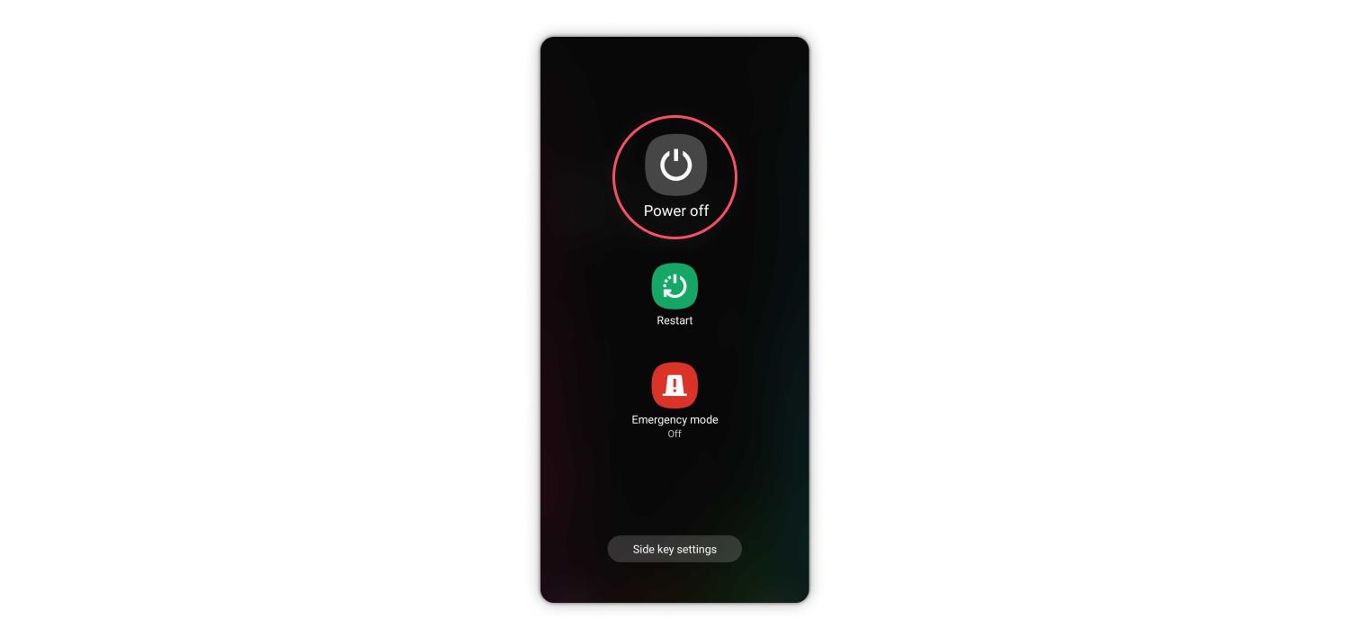 power off button on android screen