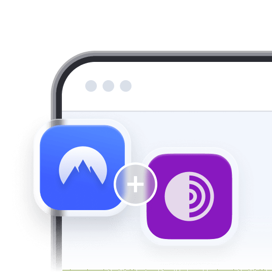 A laptop screen with NordVPN’s and TOR’s app icons next to each other.