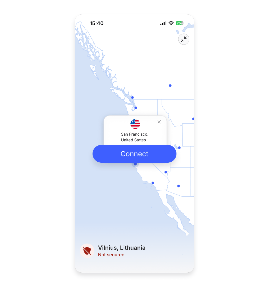 Change VPN location iPhone 3