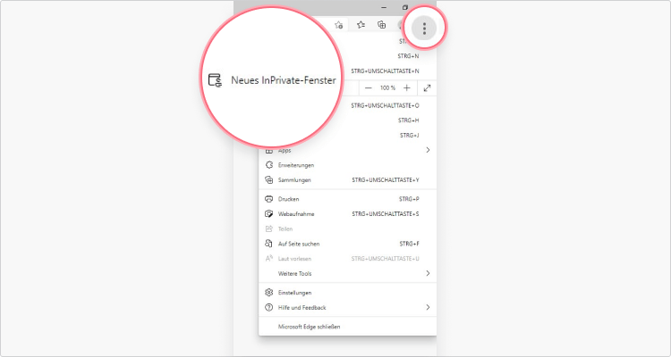 InPrivate Modus auf Microsoft Edge