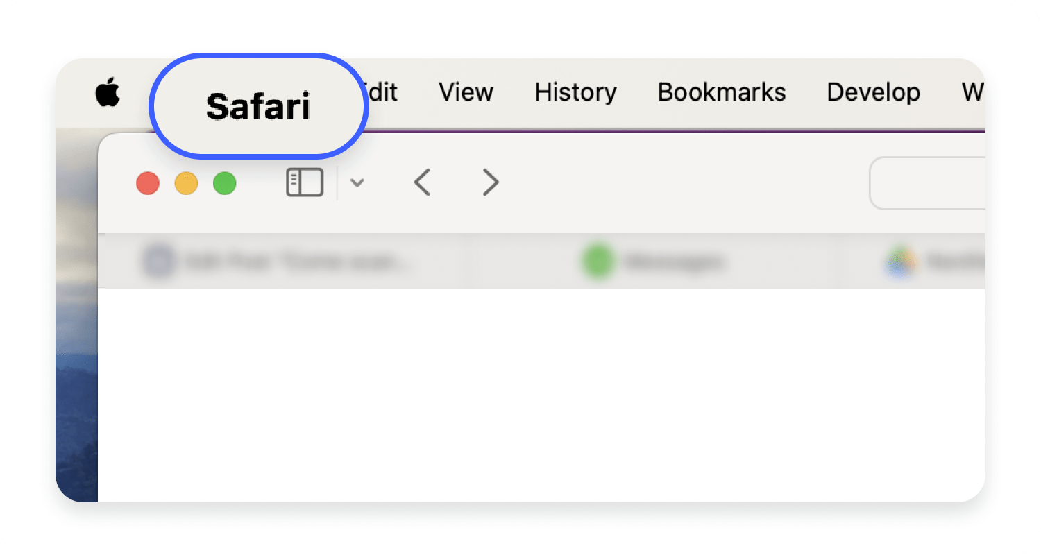 Safari menu