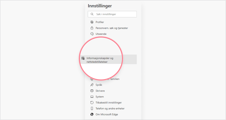 fjerne informasjonskapsler Microsoft Edge: trinn 5