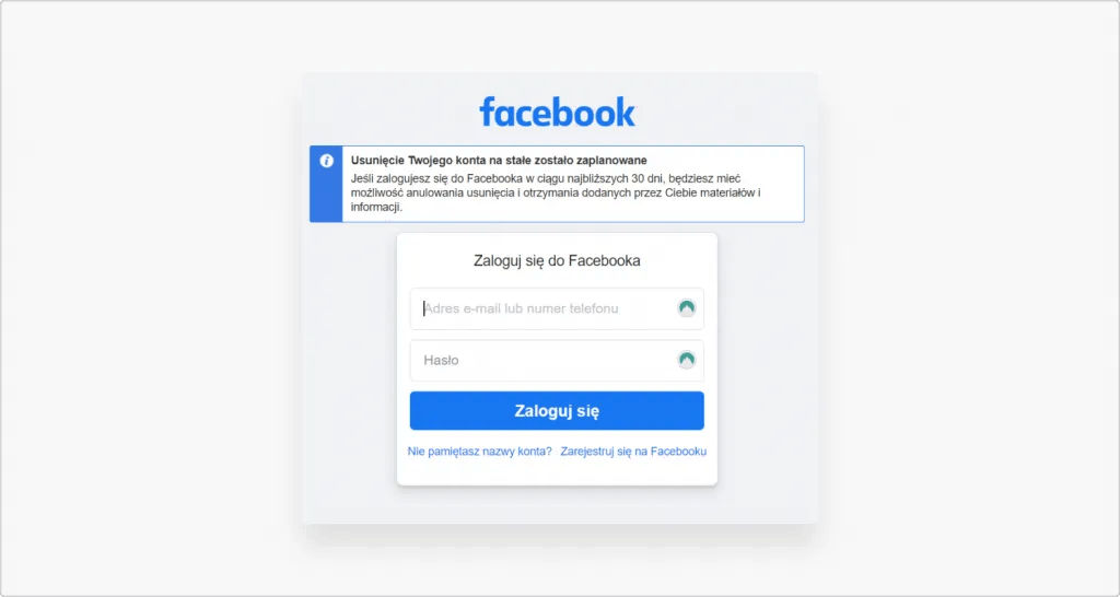 jak usunąć konto na facebooku: krok 5