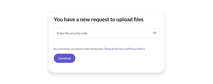 Enter the security code and select Continue.