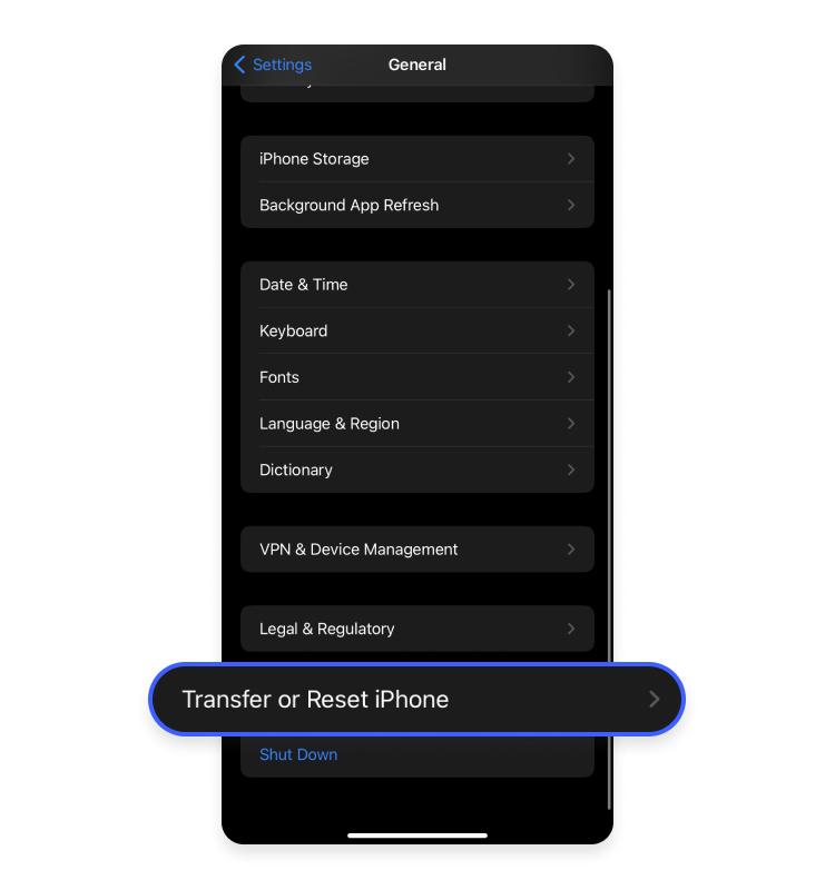 ios transfer or reset iphone