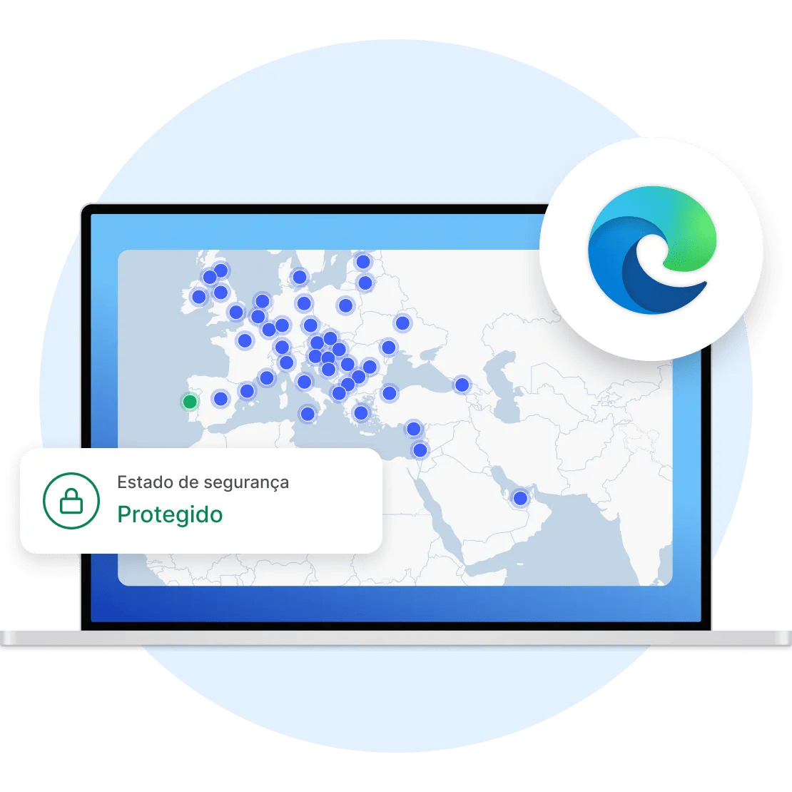 A nossa interface VPN para Microsoft Edge com um plano de fundo nórdico