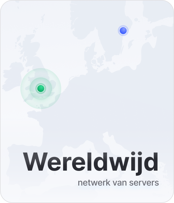 Een kaartfragment dat laat zien dat NordVPN VPN-servers heeft die 178+ locaties dekken.