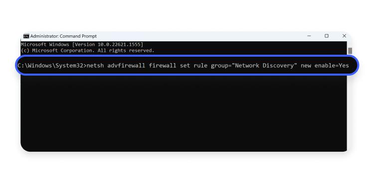 Win11 command enable network discovery