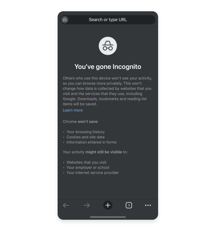 Incognito icon on iOS