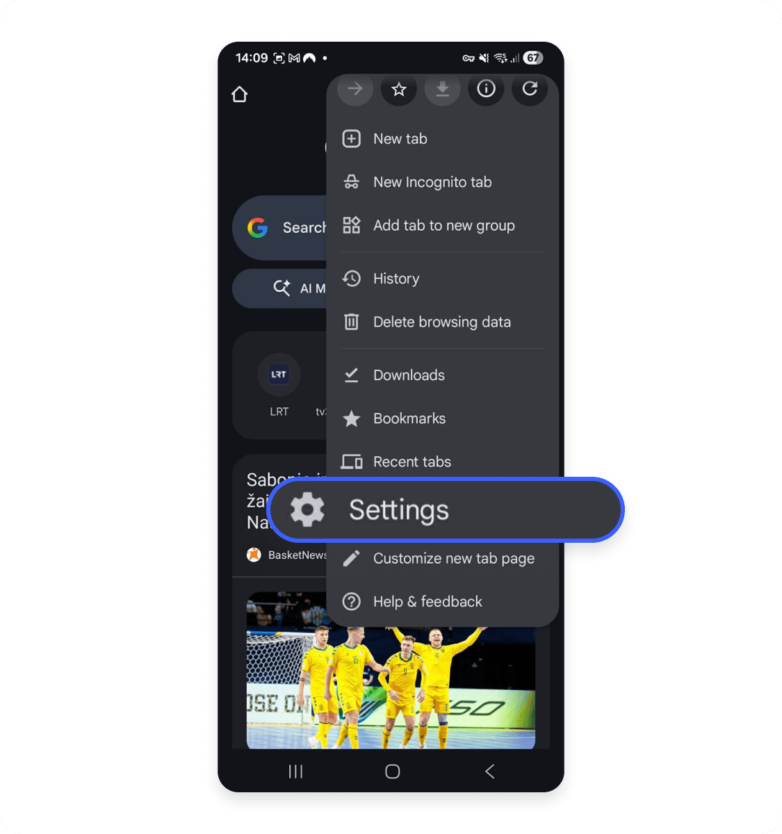How to find saved passwords on Chrome mobile Android devices: Step 2