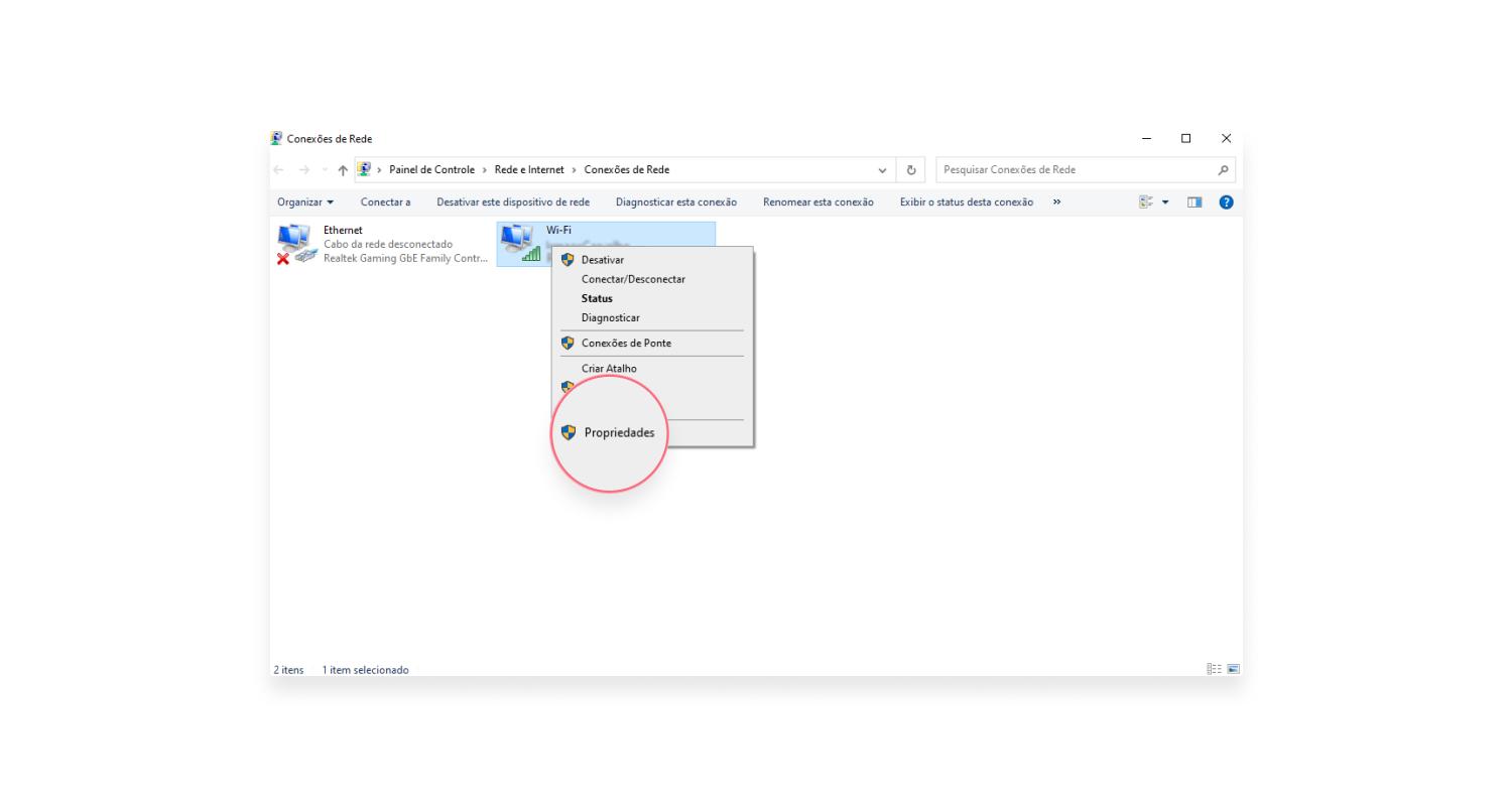 Altere as configurações do seu adaptador de rede: passo nº5