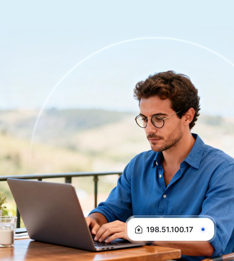 Dedicated IP protects a man online