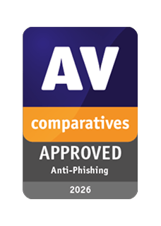 Badge anti-phishing décerné à NordVPN par AV-Comparatives en 2025.