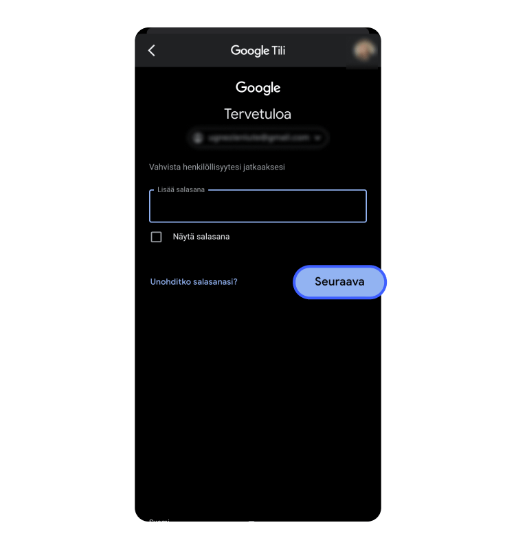Näin Google-salasana vaihdetaan iPhonella vaihe 3