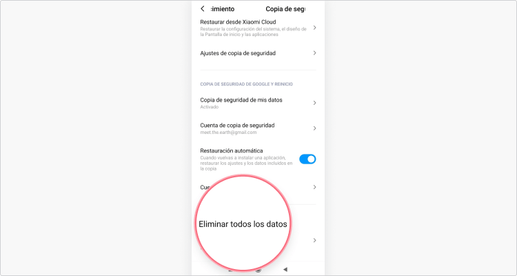 cómo restaurar tu Android a su configuración de fábrica: paso nº3