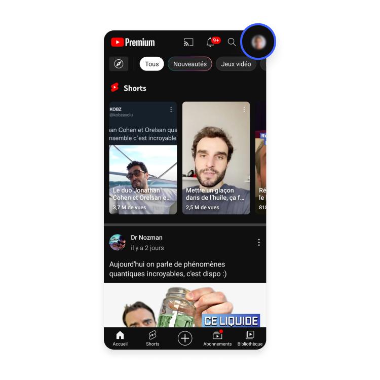 Connexion à votre compte YouTube Android