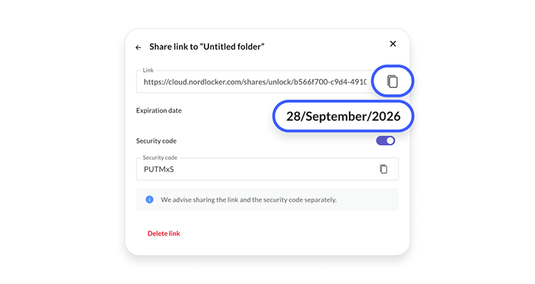 Copy the link to your clipboard and click the date to adjust its expiration.