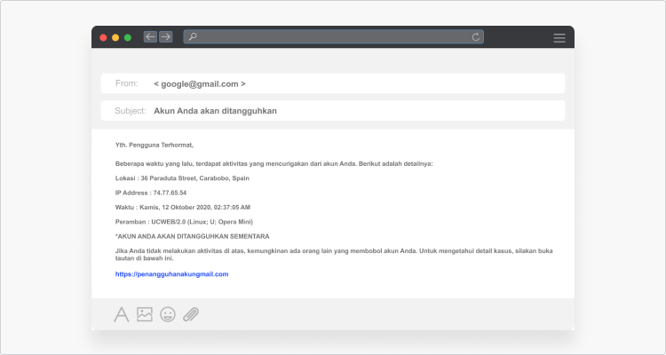 contoh kasus phishing