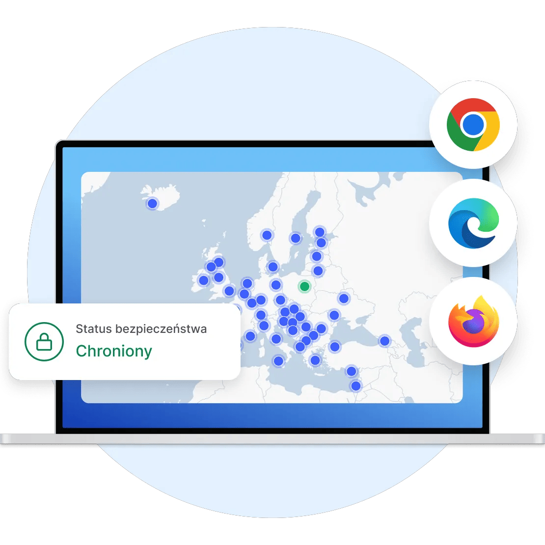 NordVPN oferuje rozszerzenia proxy dla przeglądarek Chrome, Edge i Firefox