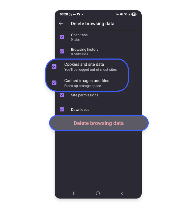 Mozilla Firefox Android app step 3