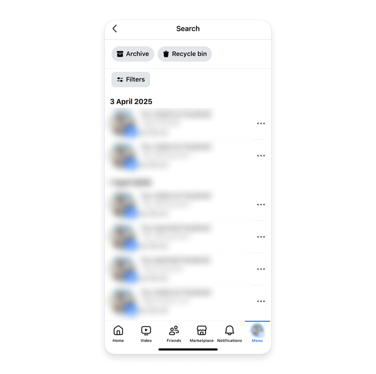 How to delete Facebook search history on a mobile 6