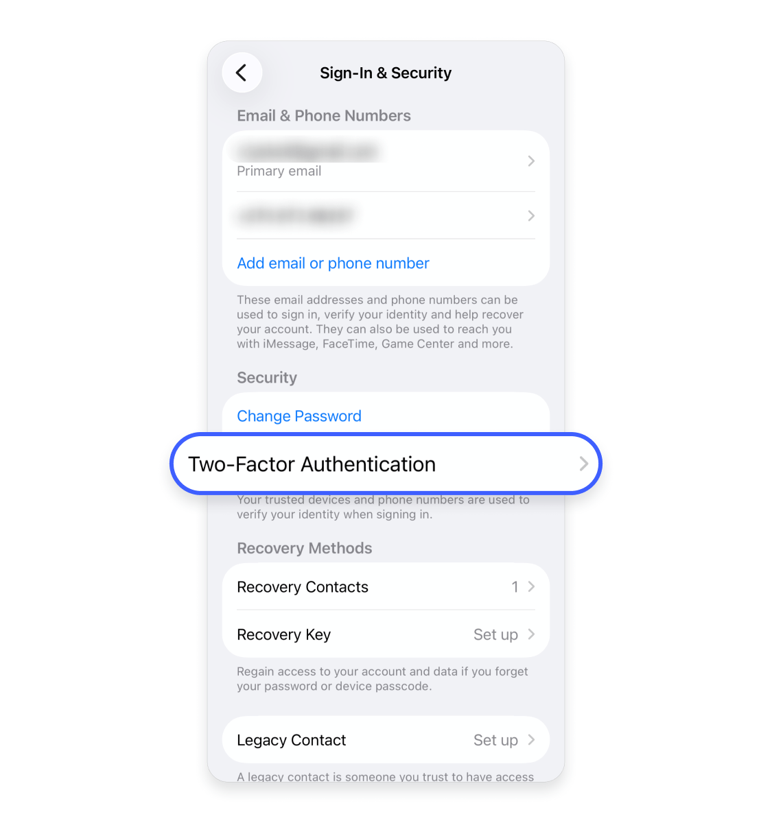 How to add a trusted phone number to your Apple account: Step 3.
