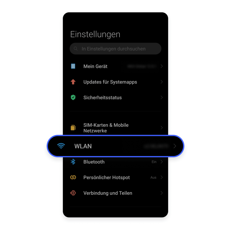Proxyserveradresse finden Android Schritt 1