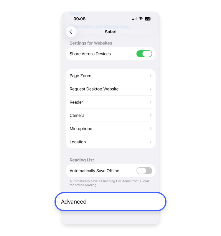 How to clear cookies in Safari on iPhone step 4