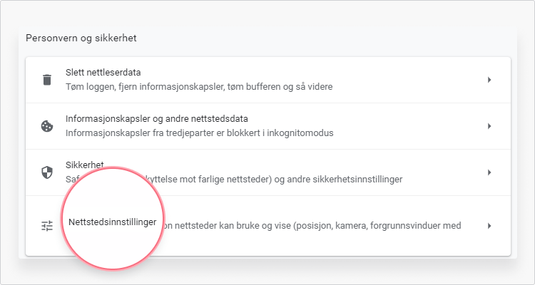 fjerne informasjonskapsler Chrome: trinn 4