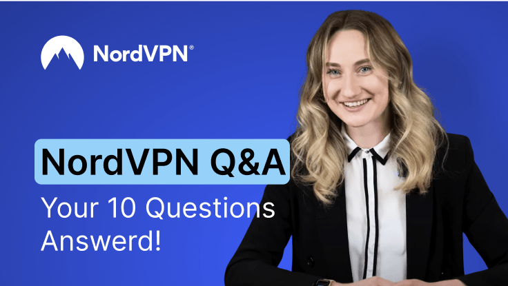 A thumbnail for a YouTube video in which NordVPN’s risk manager answers cybersecurity questions.