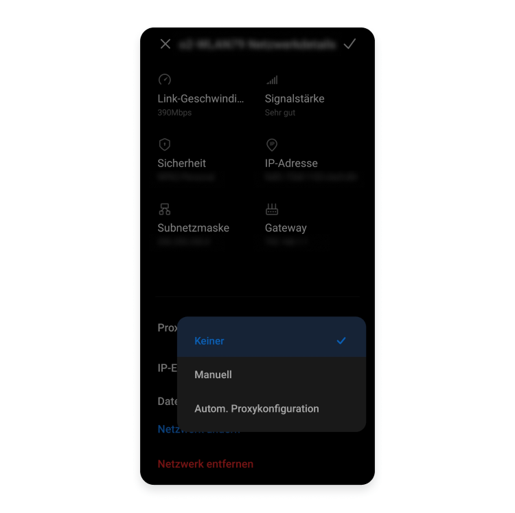 Proxyserveradresse finden Android Schritt 4