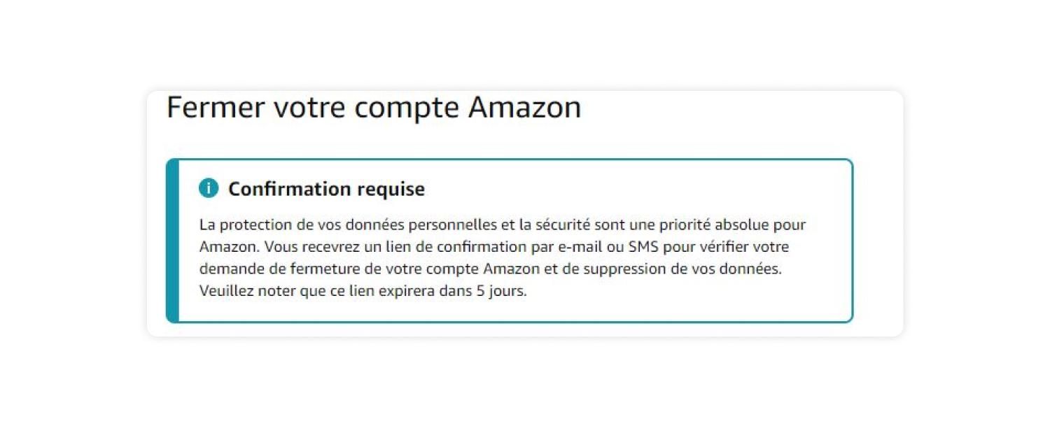 Email de confirmation par Amazon