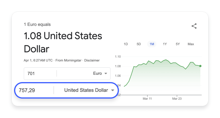 Cambio de moneda de euros a pesos mexicanos, abril del 2025.