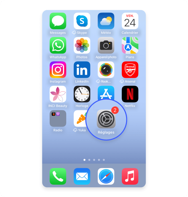 Ouvrir Réglages dans l&#39;iPhone