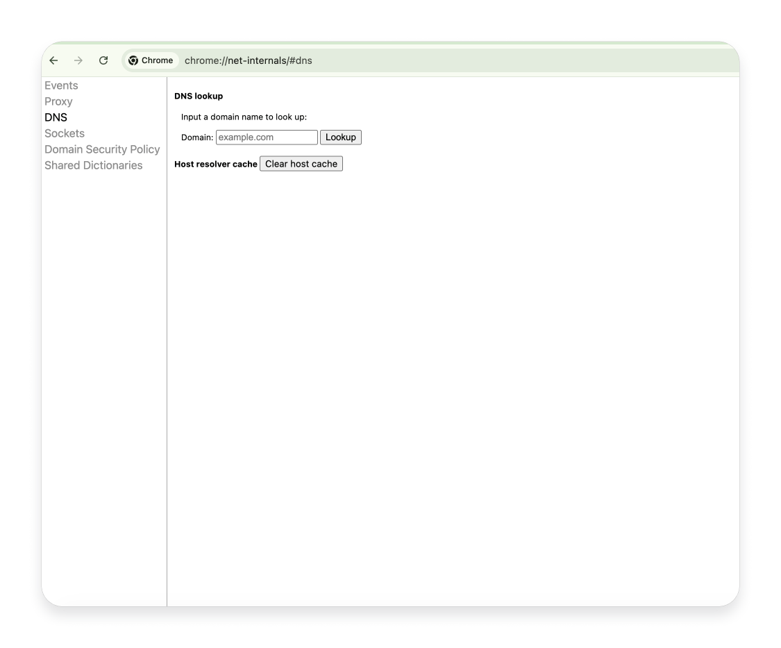 Flush DNS cache sur Google Chrome