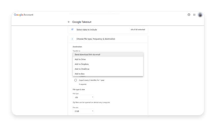 How to download Google search history: step 4