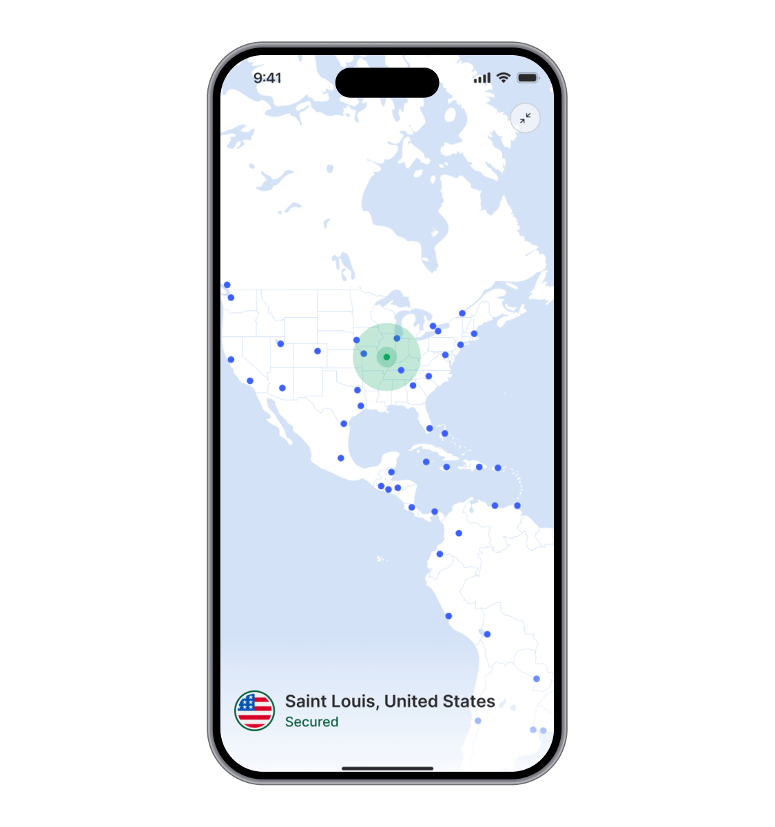 NordVPN app redesign: Map